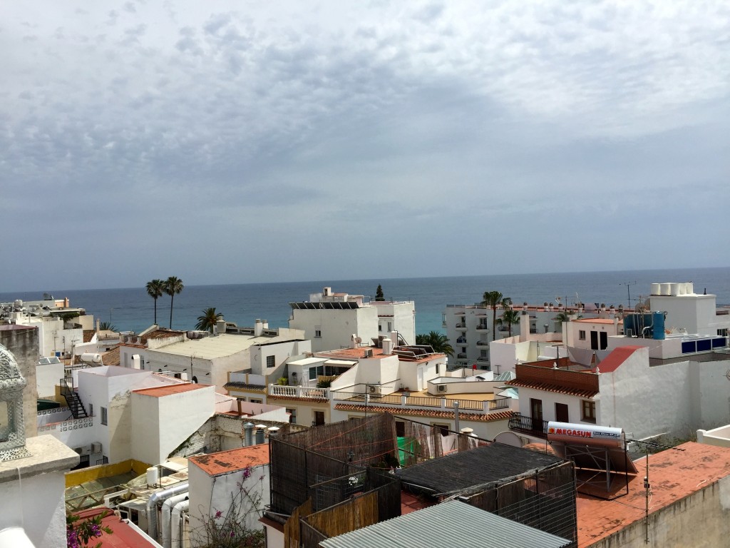 Mediterranean views from the terrace of our hotel in Nerja.